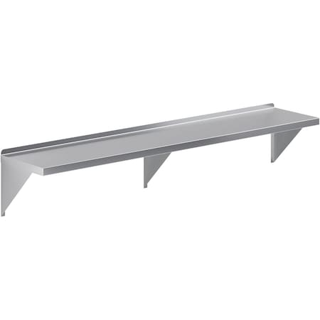 Amgood 14 in. x 72 in. Stainless Steel Wall Shelf With Squared Edge AMG WS-SQ-1472
